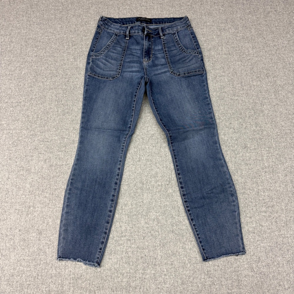 U.S. Polo Assn. Premium Denim Jeans Size 6 Regular Blue Patch Pocket Raw Hem